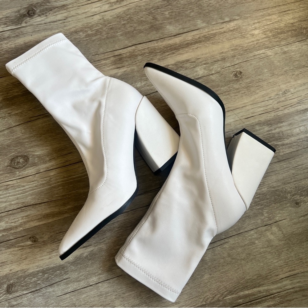 Elegant White Women's Ankle Boots